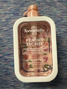 Abella Peachy Lychee Luxury Body Wash - Peach & Pink Bottle